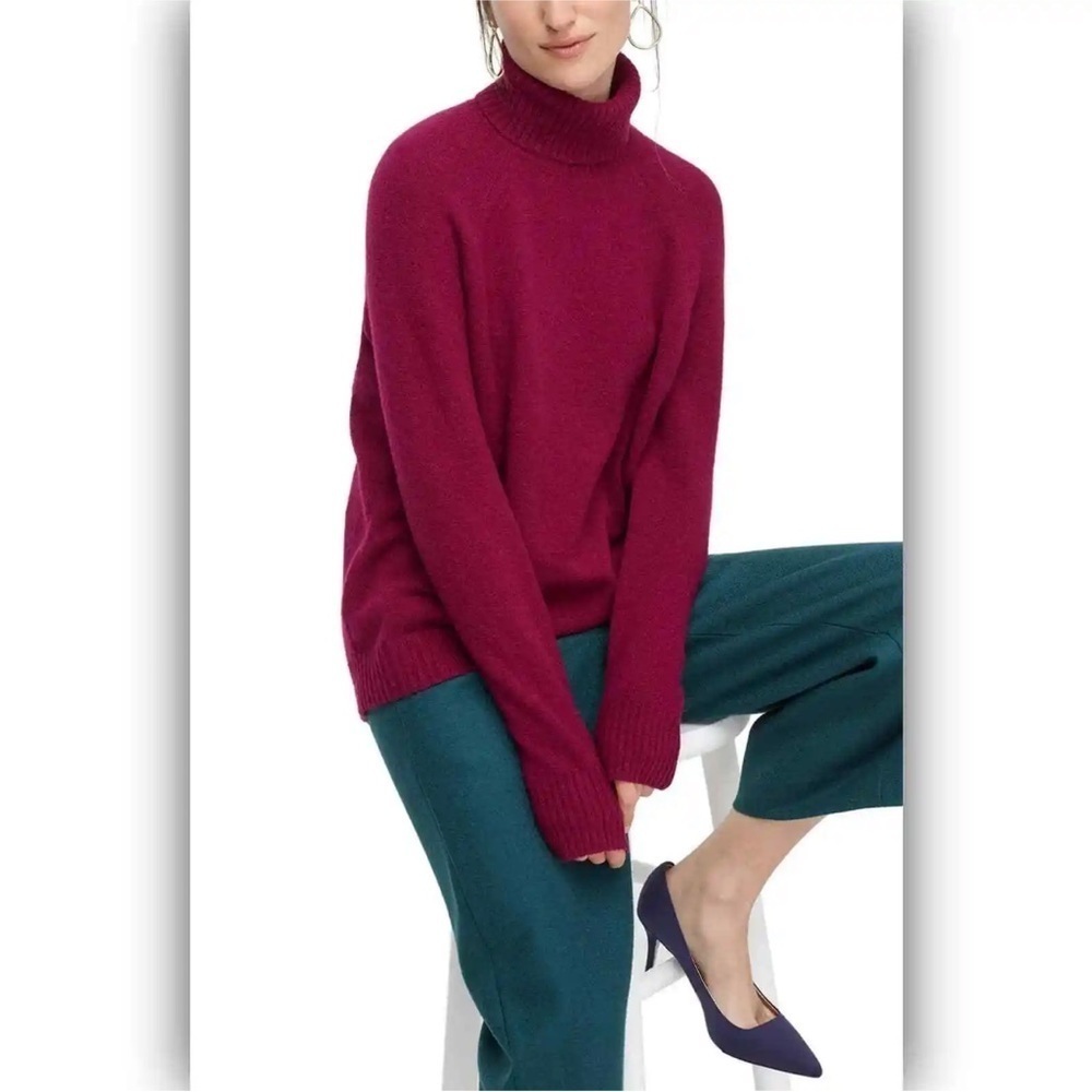 J. Crew Supersoft Yarn Turtleneck Sweater
XXS Burgundy Dark Academia Classic